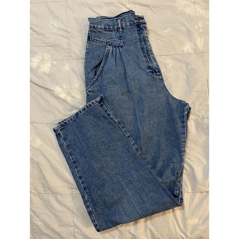 Vintage Cherokee Women's Mom Jeans Pleated Blue Denim High Rise Sz 12